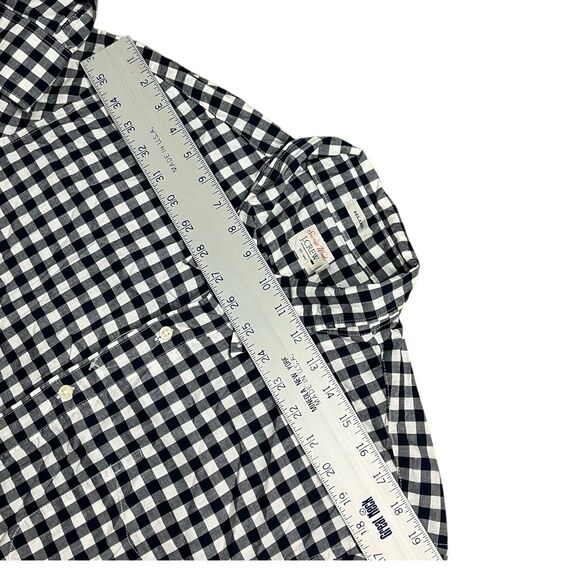 J Crew Shirt L Gingham Plaid Secret Wash Button Down Fall Black White - Picture 7 of 13